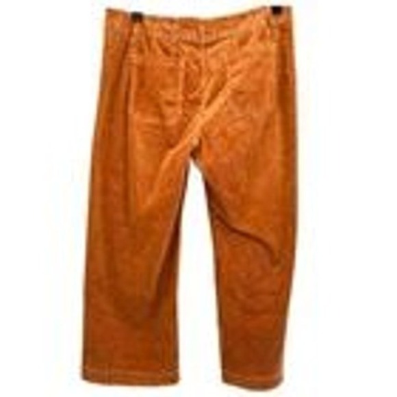 Anthropologie Maeve Colette Women's Pants Orange Corduroy Crops Wide Leg 20W - Picture 4 of 9